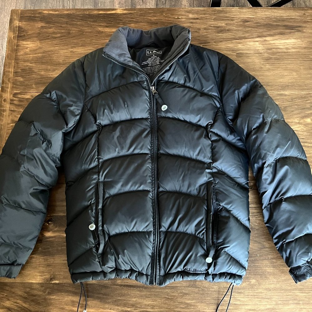 L.L. Bean Black Puffer Down Winter Coat Size S